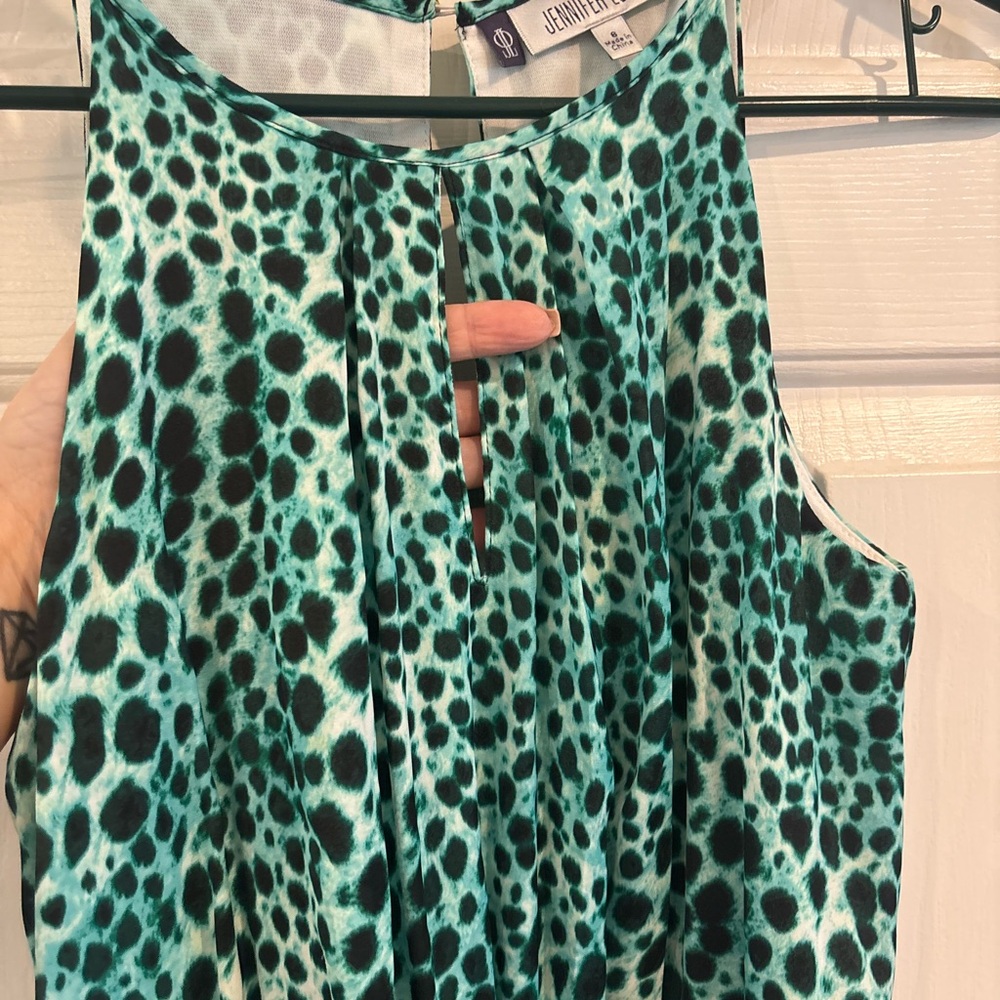 Jennifer Lopez Teal Animal Print Dress - Picture 2 of 4